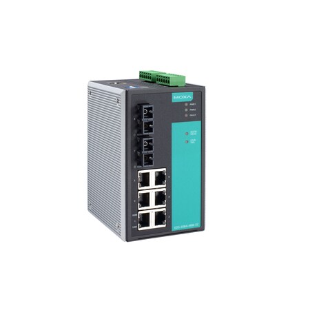 Moxa Managed Ethernet Switch W/ 6 10/100Baset(X)Ports, Eds-508A-Mm-Sc-T EDS-508A-MM-SC-T